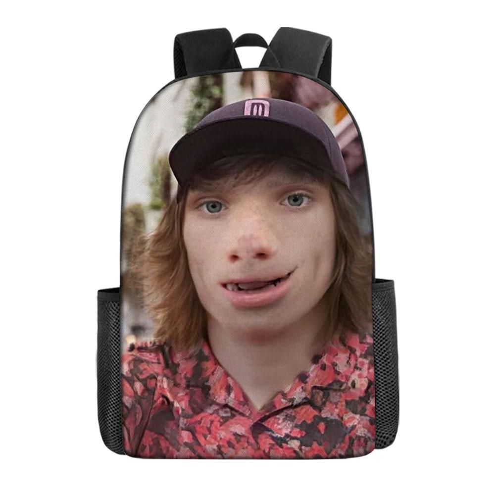 Funny John Plaid Shirt Pig Pork Printed School Bag Primary School Student 17-Inch Large Capacity One