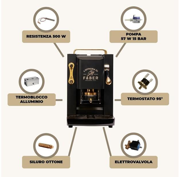 Capsule Coffee Machine Faber Pro Deluxe Black/gold