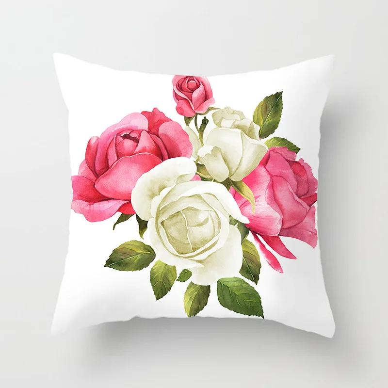 Rose    cushion cover Mediterranean Nordic style home decoration sofa bed pillow car pillowcase
