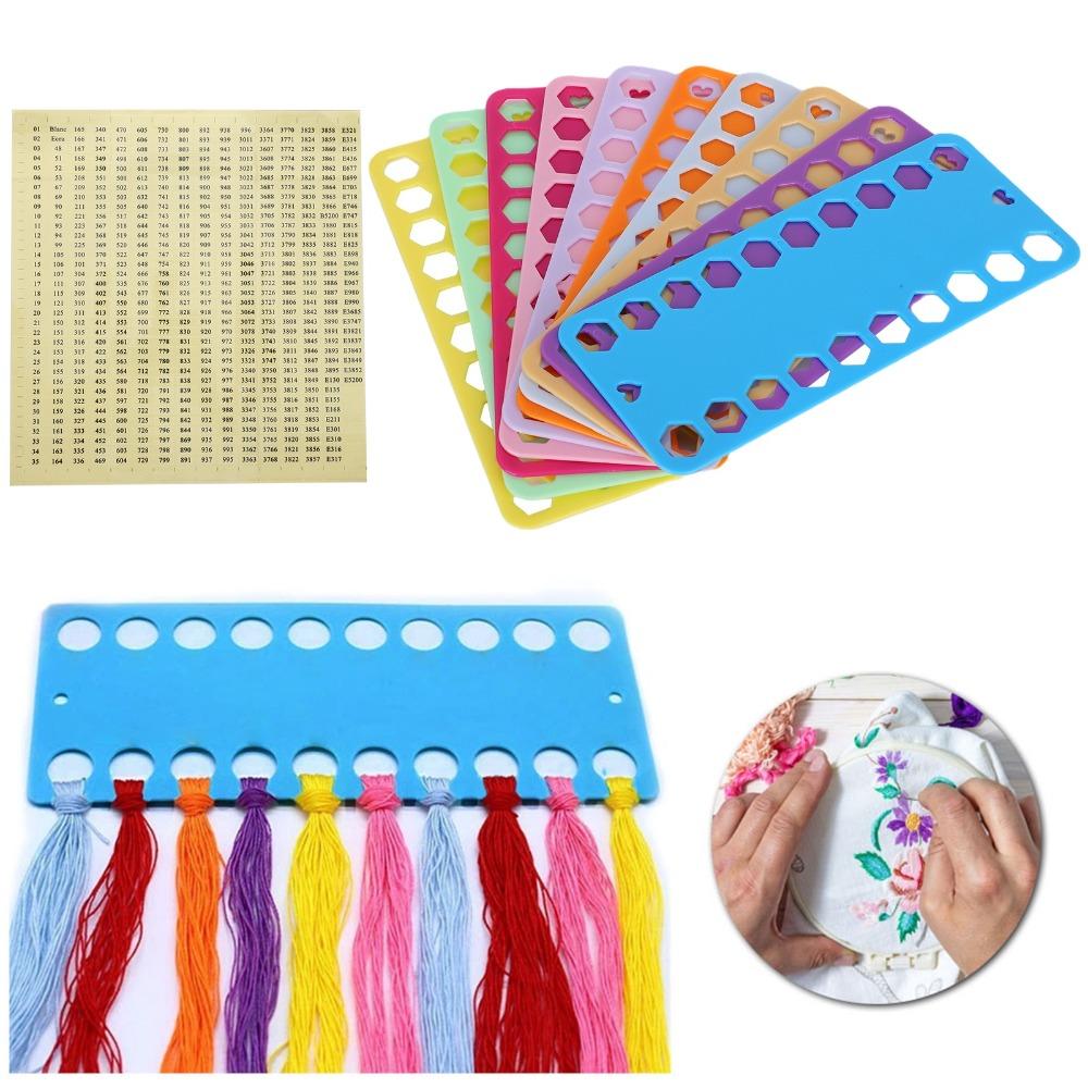 10Pcs Stackable Design Embroidery Floss Organizer 20 Holes Thread Winding Board For Cross Stitch