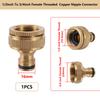 1/2" 3/4" 1" Threaded Brass Quick Connector M22/24 Nipple Fitting Garden Hose Quick Connect Faucet Adapter Water Hose Connector
