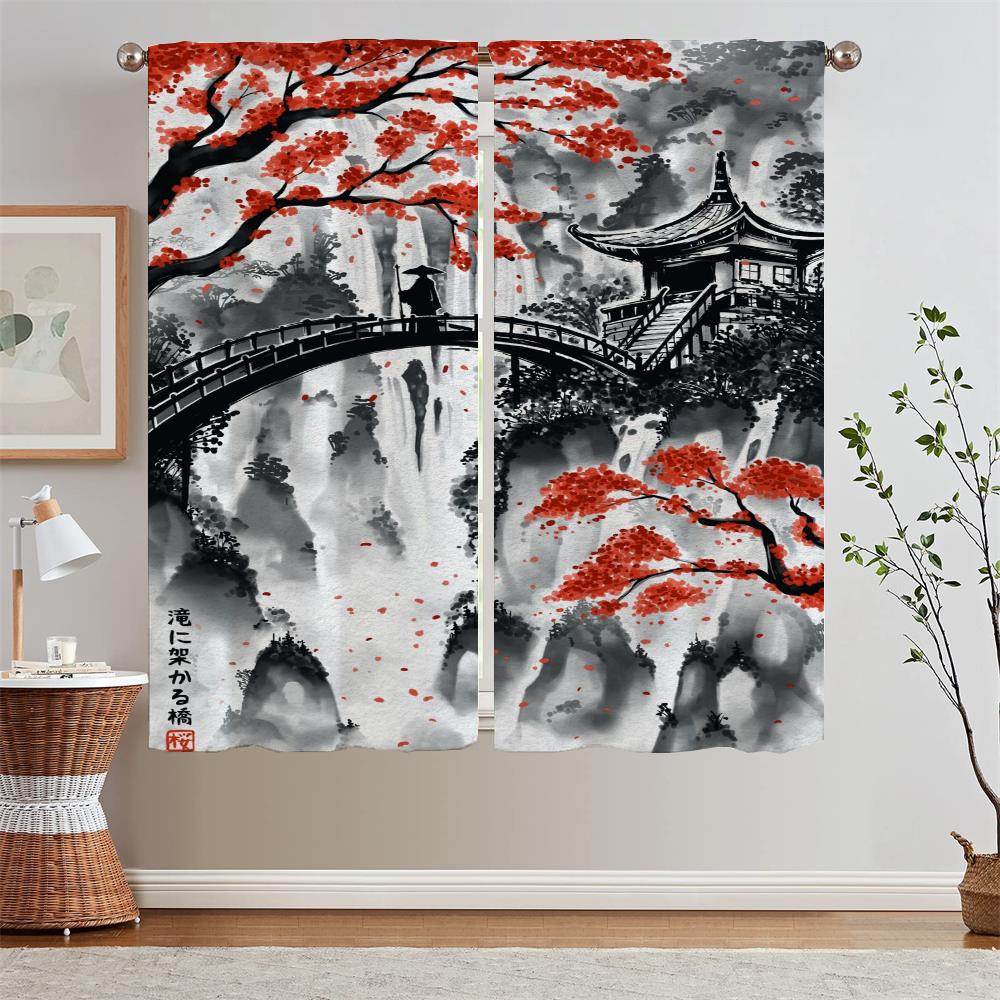 Japanese Samurai Cheap Things With Free Shipping for Home Interior Curtains for Living Room Blind Cover Curtain Tiebacks Blinds