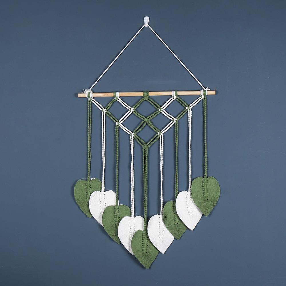 Tassel Leaf Bohemian Woven Tapestry Nordic Style Contrasting Color Wall Hanging Ornament Handmade Tassel Design