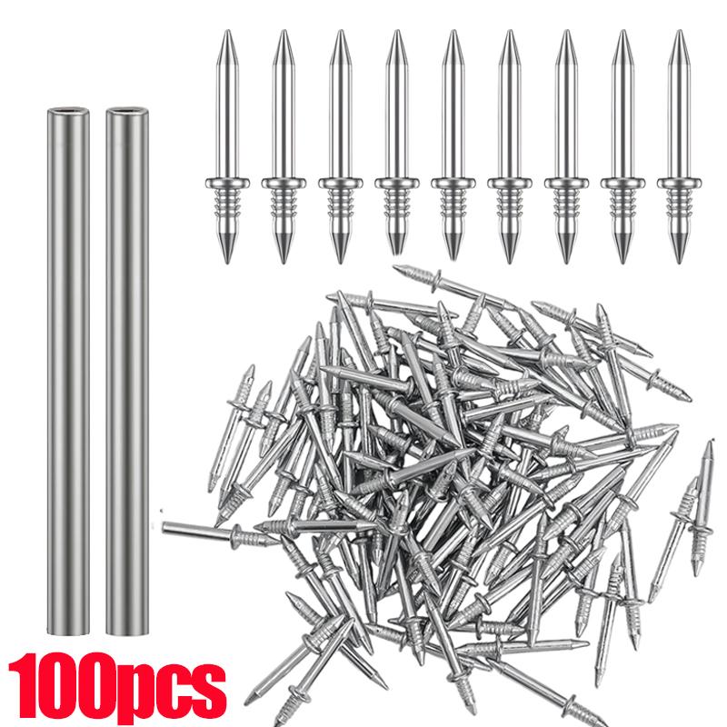 Double Head Skirting Boards Nails With Sleeve Heavy Duty Metal Thread Screw Fasteners For Wood Cement Rust-Proof Nails Fixator