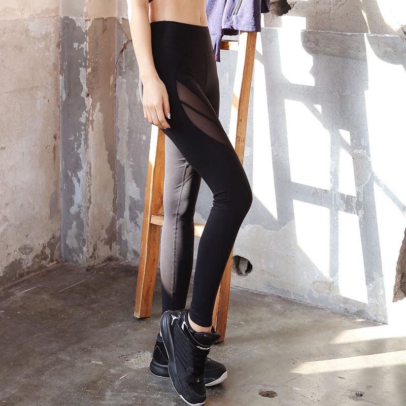 Korean Style Mesh Patchwork Slimming Yoga Pants: Stretchy, Sexy, Tight-fit, Hip-lifting Fitness Wear.
