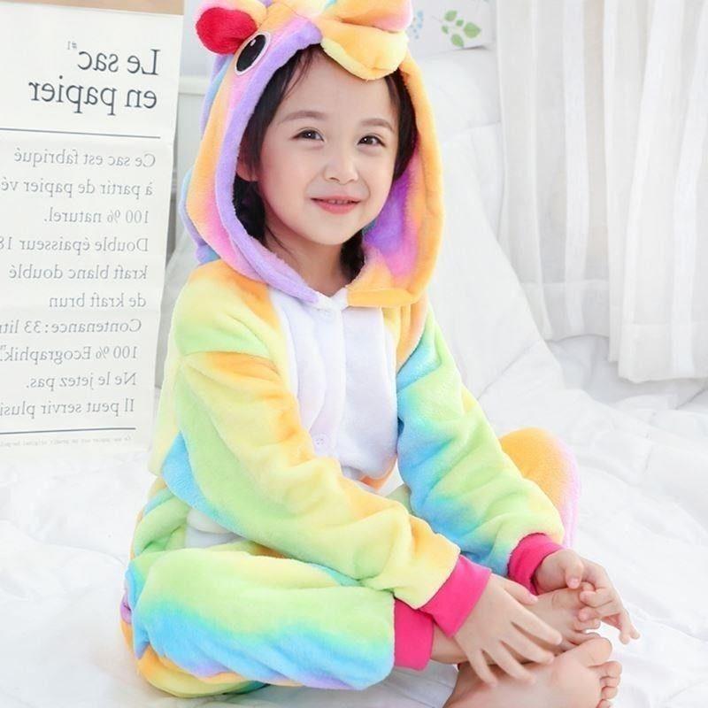 Rainbow Color Girls Sleeping Bag Onesies Pajama Animal Kids Unicorn Pajamas Children Cartoon Party Cosplay Clothes