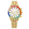 New Popular Three-eye Fashion Colored Diamond Calendar with Diamonds Full of Diamonds Women's Watch Women's Watch Women's Watch Manufacturer