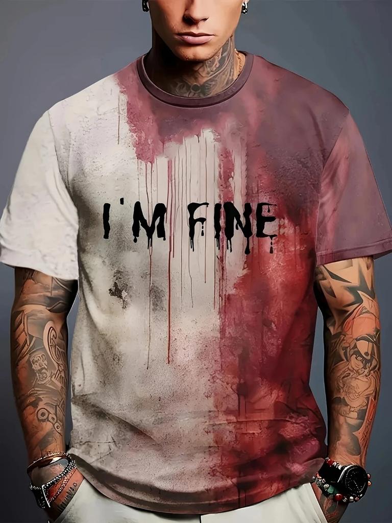 Summer Fun Men's T Shirt 3D Graphic Abstract Stylish Classic O-Neck Short Sleeve Top Daily Comfortable Men Clothing