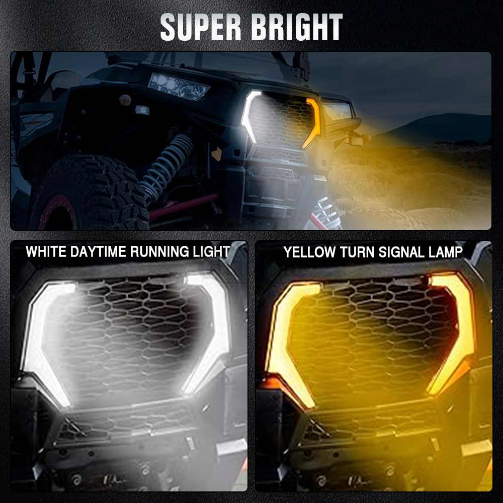 For Polaris RZR XP XP4 1000 2014-2018 RZR-4 900 2015-2020 UTV ATV Front Fang Accent Lights 12V LED Turn Signal Light Accessories