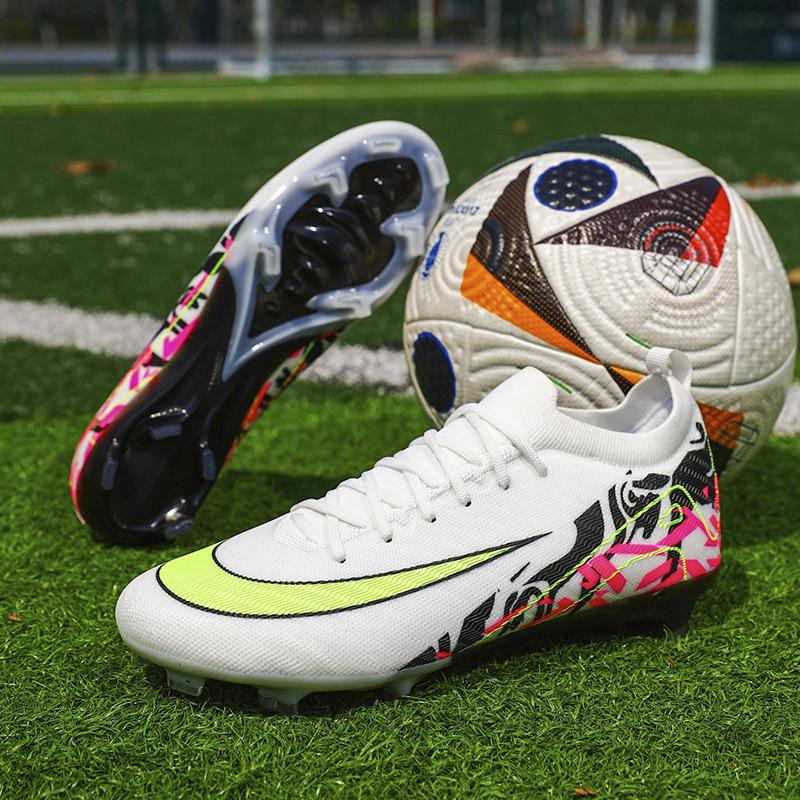 New Football Shoes Youth Outdoor Sports Ag Breathable Non-Slip Grass Actual Training Game Football Shoes