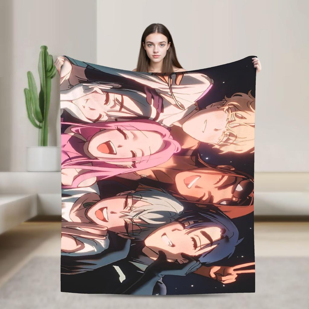 Alien Stage Manga Poster Print Plush Blankets Girls Boys Flannel Throw Blanket For Couch Chair Super Soft Quality Bedspread Gift