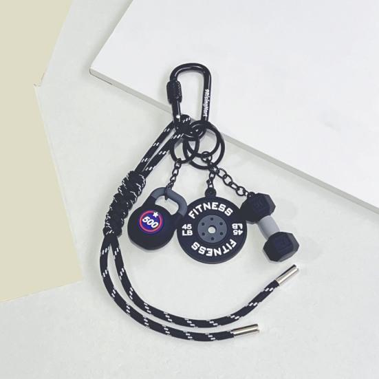 Fitness Schlüsselanhänger Gym Liebhaber Hantel Langhantel Wasserbecher Schlüsselanhänger Silikon Gewicht