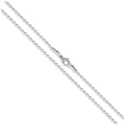 [Q7362] - Steel 'Micro-Balls' Steel Chain - 55 Cm 2. 4 Mm