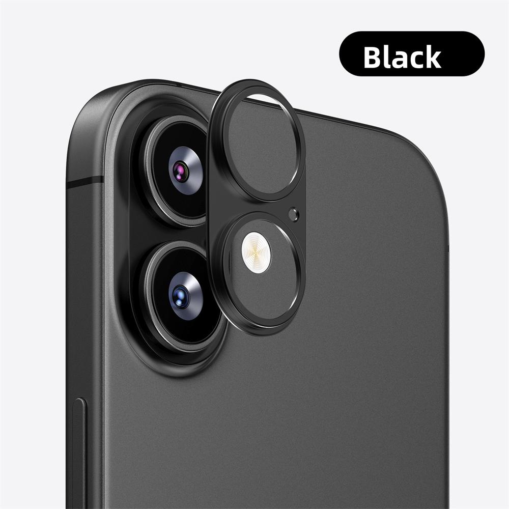 

Alloy Metal Camera Tempered Glass For iPhone 17 Pro Max 5G Black Lens Protector Cover For iPhone 17 Air 17 Pro Max Lens Ring Cap