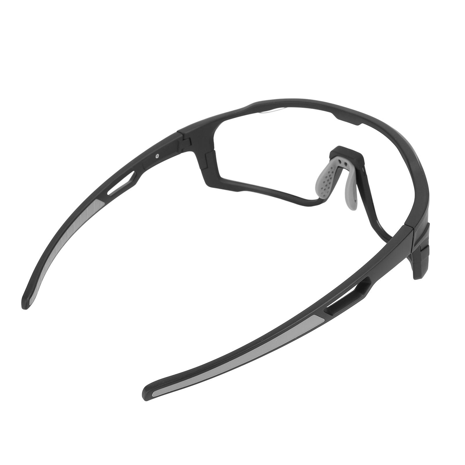 

Cycling Sunglasses Polarized PC Clear Color Changing Windproof Sports Glasses with Interchangeable Black Lens Myopic Frame for Running Fishing