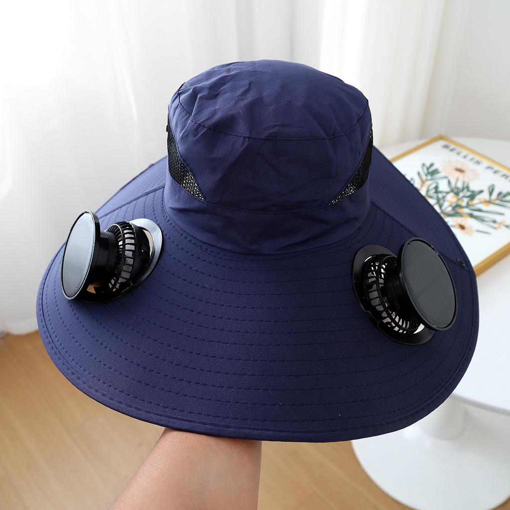 Summer for Outdoor Camping Fishing Hiking Cap Sunscreen Fisherman Hat SolarFan Cap Portable Solar Charging Cap with Fan Suitable