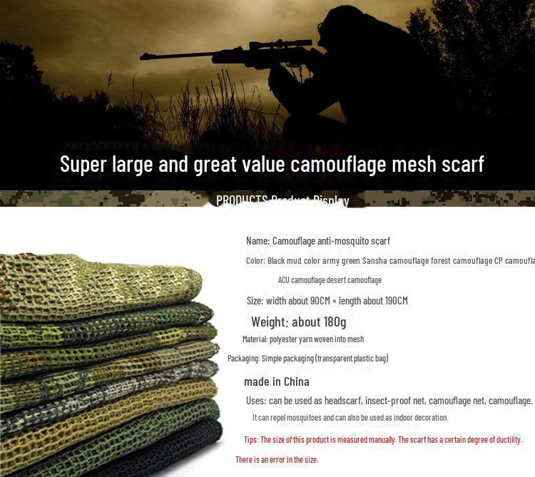 Special Forces Tactical Jungle Camouflage Multi-Purpose Mesh Scarf