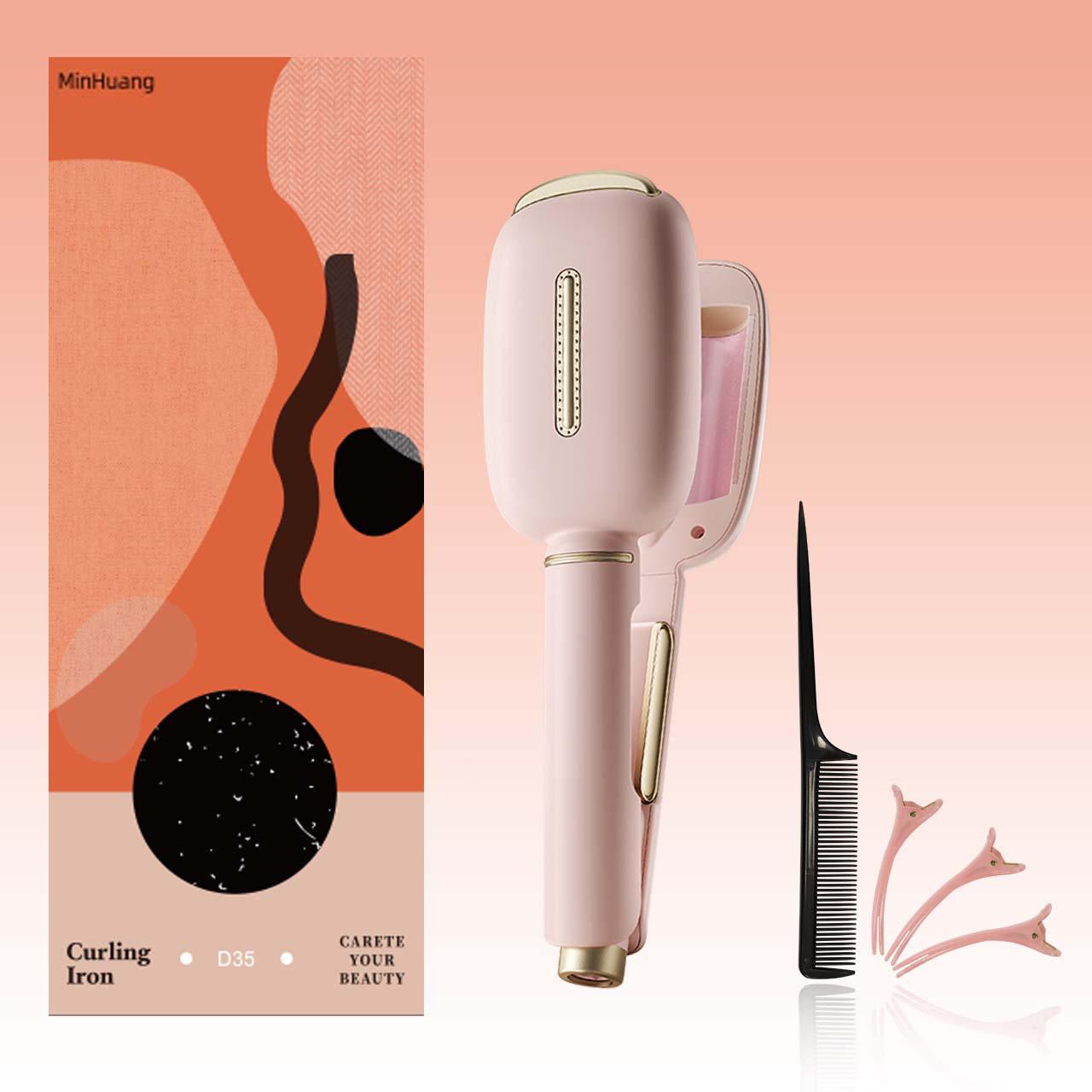 

Щипцы для завивки волос с отрицательными ионами, плойка-палочка для глубоких волн, против пушистости, стойкие локоны для коротких/длинных волос, быстрый нагрев (32мм) US розовый