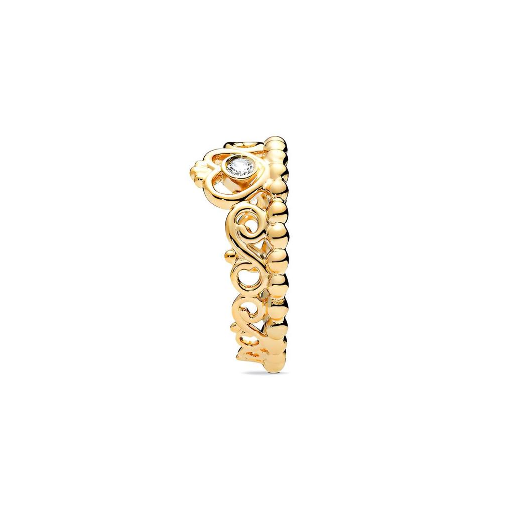 Pandora Shine Princess Crown Ring Women rings Gold 167158CZ