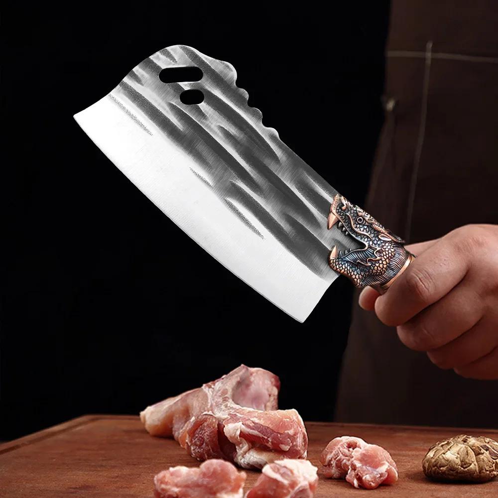 Cleaver Butcher Knife Chef Chopping Vegetable Meat Cleaver Knife Stainless Steel Knives Hand Forge Plastic Handle Kitchen Knives