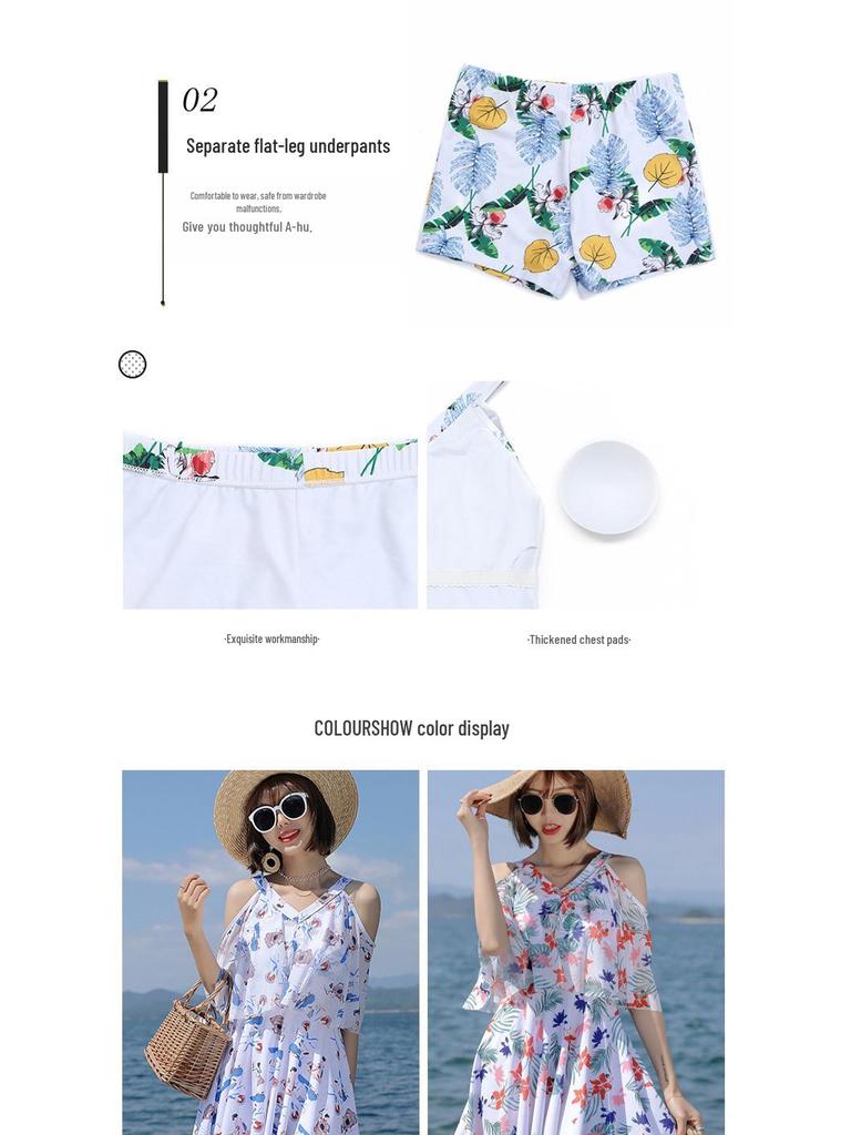 Women's 2025 Cross-Border Korean Style Two-Piece Swimsuit - Conservative Beach Sports Swimwear