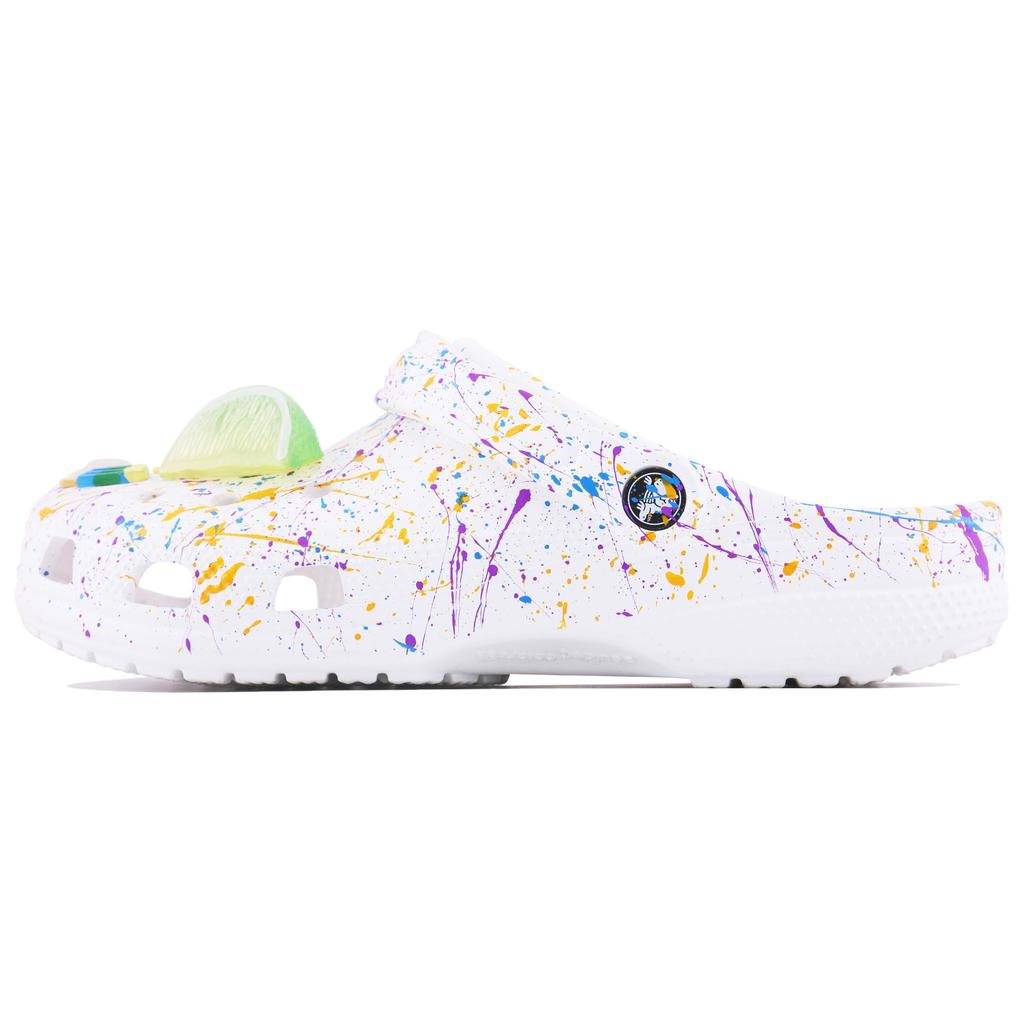 Crocs Classic Clog Sea Salt Bubble SDS Ink Splash Graffiti Casual and Versatile Design Sense Fashion Hole Shoes Unisex White