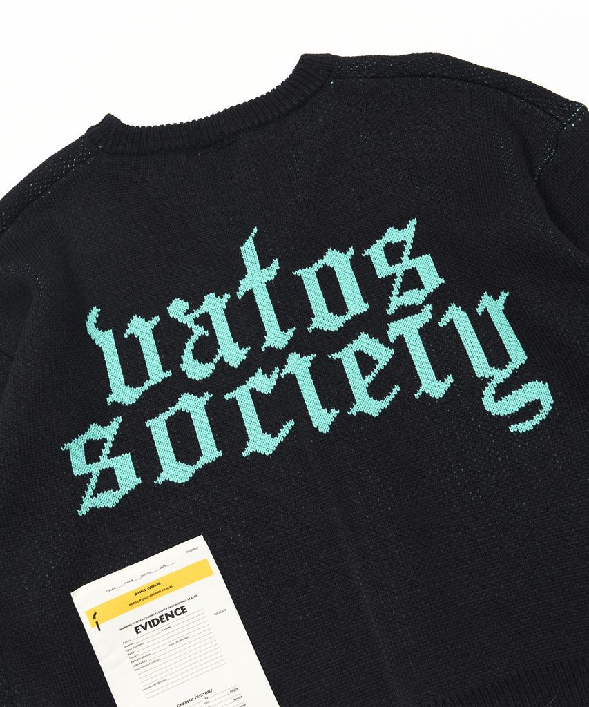 Stigma Old Letter Oversized Cardigan Black