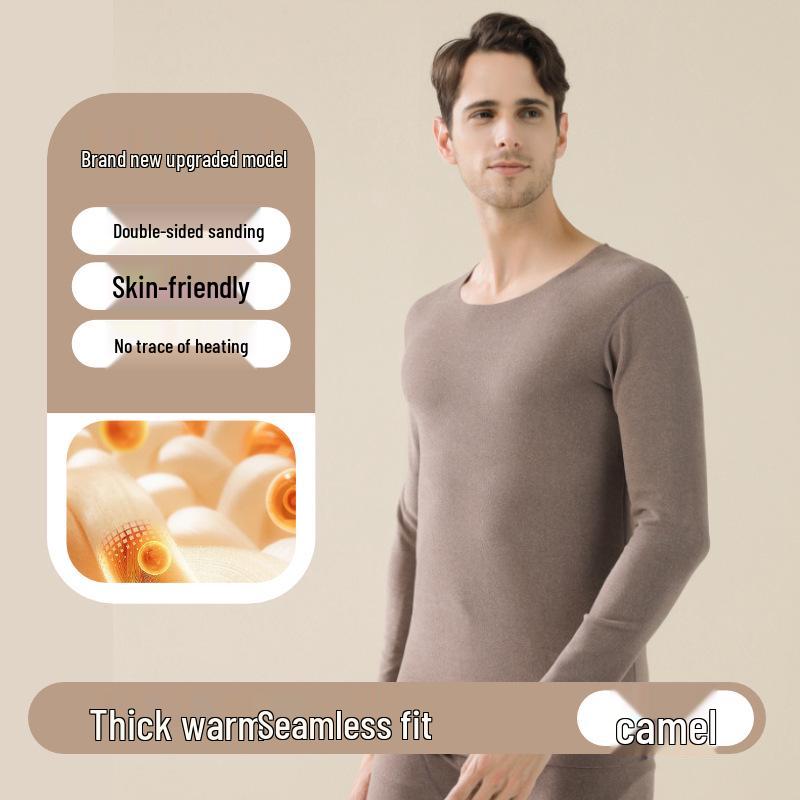 2025 Neue Wolle Seide Doppelseitiges Fleece Unterwäsche Set für Damen und Herren - Warme Herbstkleidung