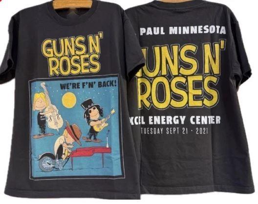 

Vintage style Gun N Rose Rock Concert Tour short sleeve 2 side shirt 3XL