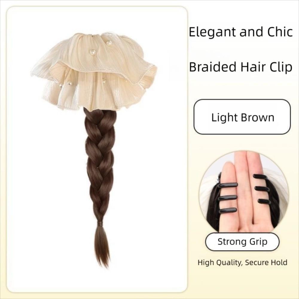 Lange Perlen Dickdarm Scrunchie Pferdeschwanz Haarschmuck Twist Zopf Perücke für Frauen Mädchen