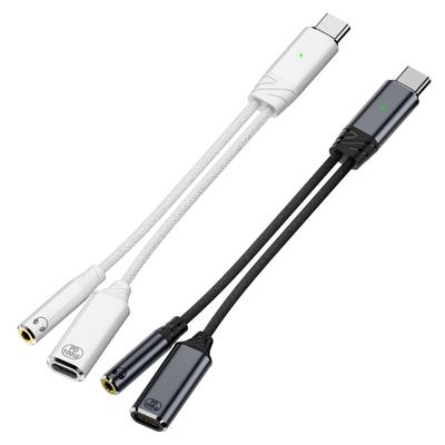 USB C auf Kopfhörer- und Ladekabel 2-in-1 Adapterkabel PD100W Schnellladung Typ C auf Kopfhörer-Dongle-Kabel