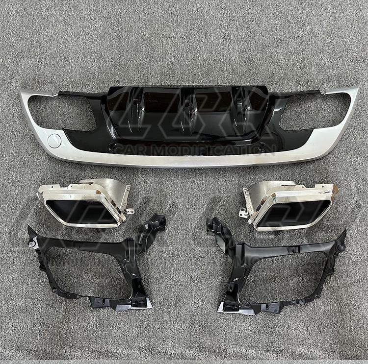 Rear Bumper and Front Face Kit with Square Exhaust Tailpipe for Land Rover Range Rover Velar