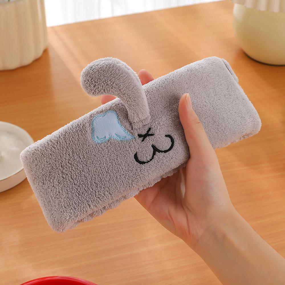 Big Nose Hair Band with Coral Fleece Face Wash Headband Girls Makeup Remover Mask Hair Cover Cute Headscarf