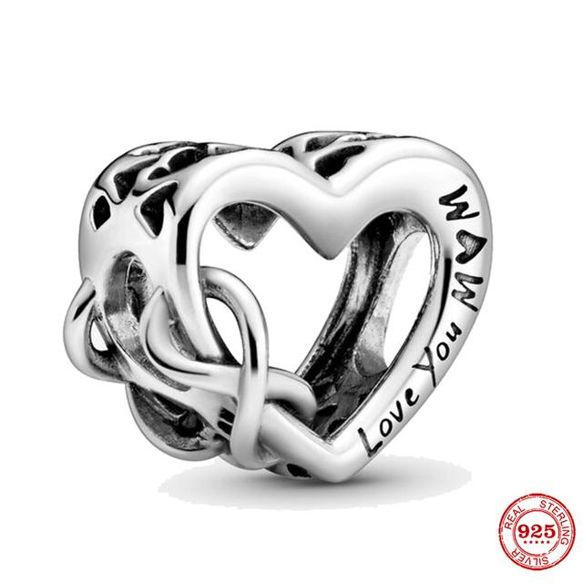 Infinity Mom Love Heart Crown Life Tree Charm Bead fit Original