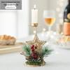 Golden Double Iron Candlestick Christmas Ornament