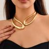 Übertriebene Große Ausgesägte Metall Kurze Choker-Halskette für Damen Trendiges Großes Halsband Halszubehör 2026 Modeschmuck