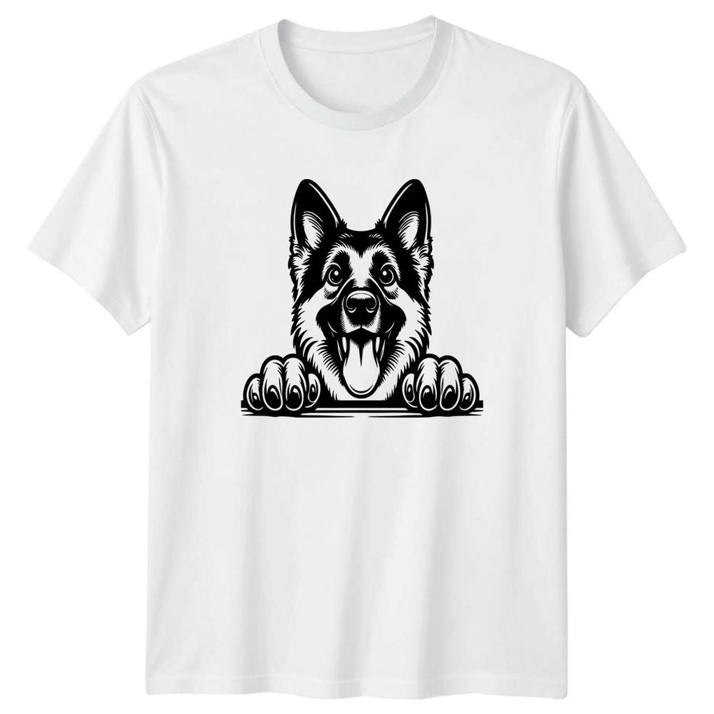 Playful GerUnisex Shepherd Dog Animals Unisexs TShirt Unisexs Tee Graphic Top S