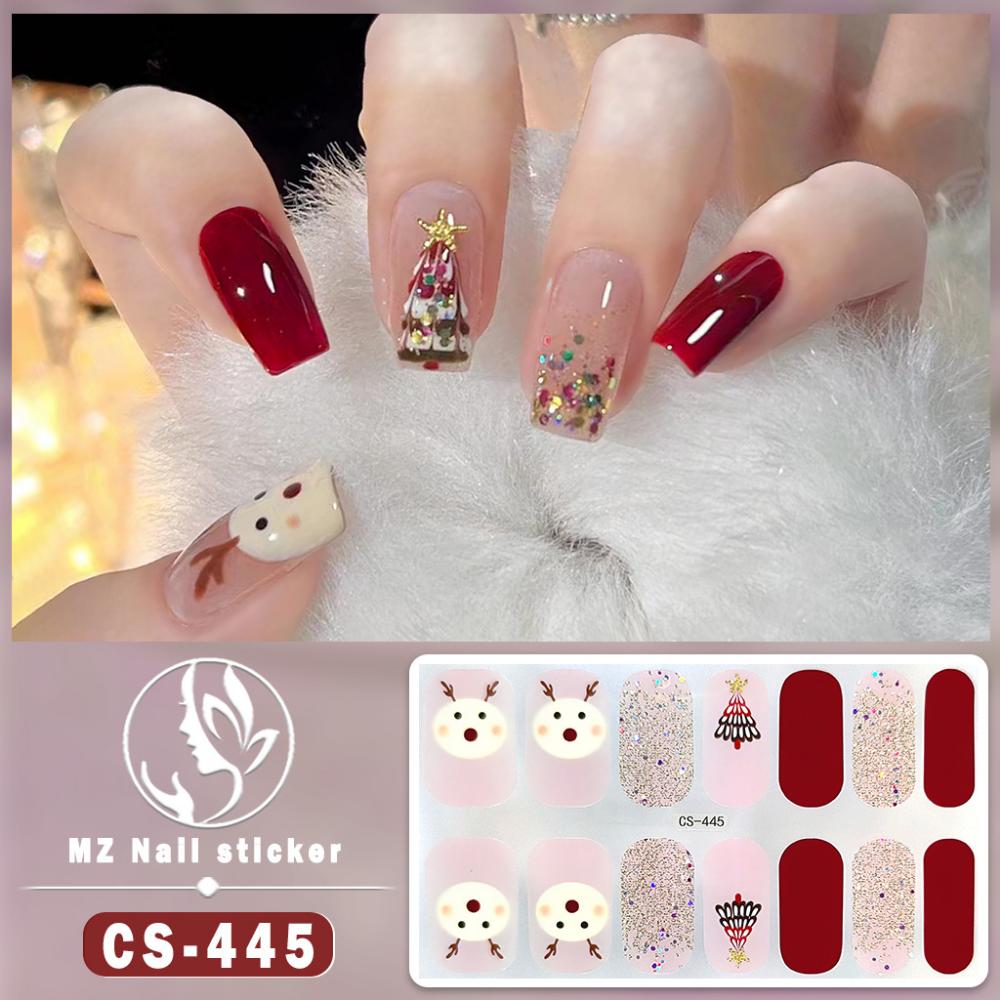 Christmas Waterproof No-bake Gel Nail Polish Film Full Sticker European and American Style Nail Film Sticker Nail Film Sticker