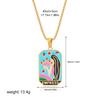 New Design Colorful Enamel Tarot Cards Pendant Necklaces  18K Gold Plated Sun Star Moon Box Chain Choker Jewelry for Women