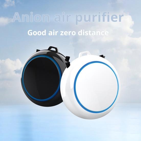 

Беспроводной умный очиститель воздуха со шнурком Компактный размер Портативный перезаряжаемый шейный подвесной очиститель воздуха с батарейным питанием белый