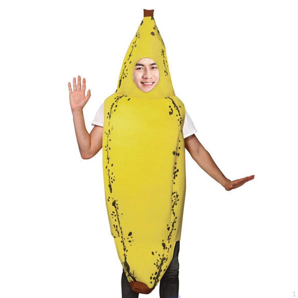 Banan Costume for Putting On, Enchanting Outfit, Clothing, Decorative Banana Suit, Fruit Overall