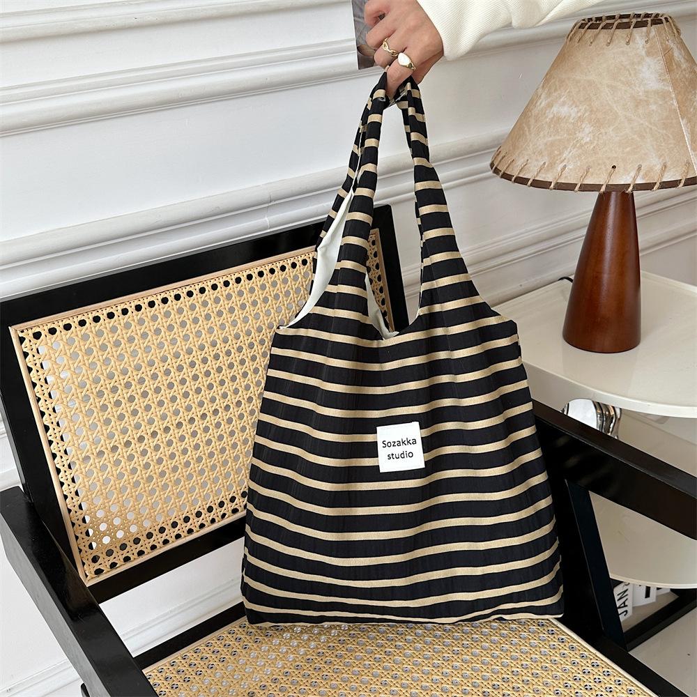 

Полотняна сумка, книжка для студентів, велика місткість, версія через плече, сумка для мами в стилі ретро. чорний