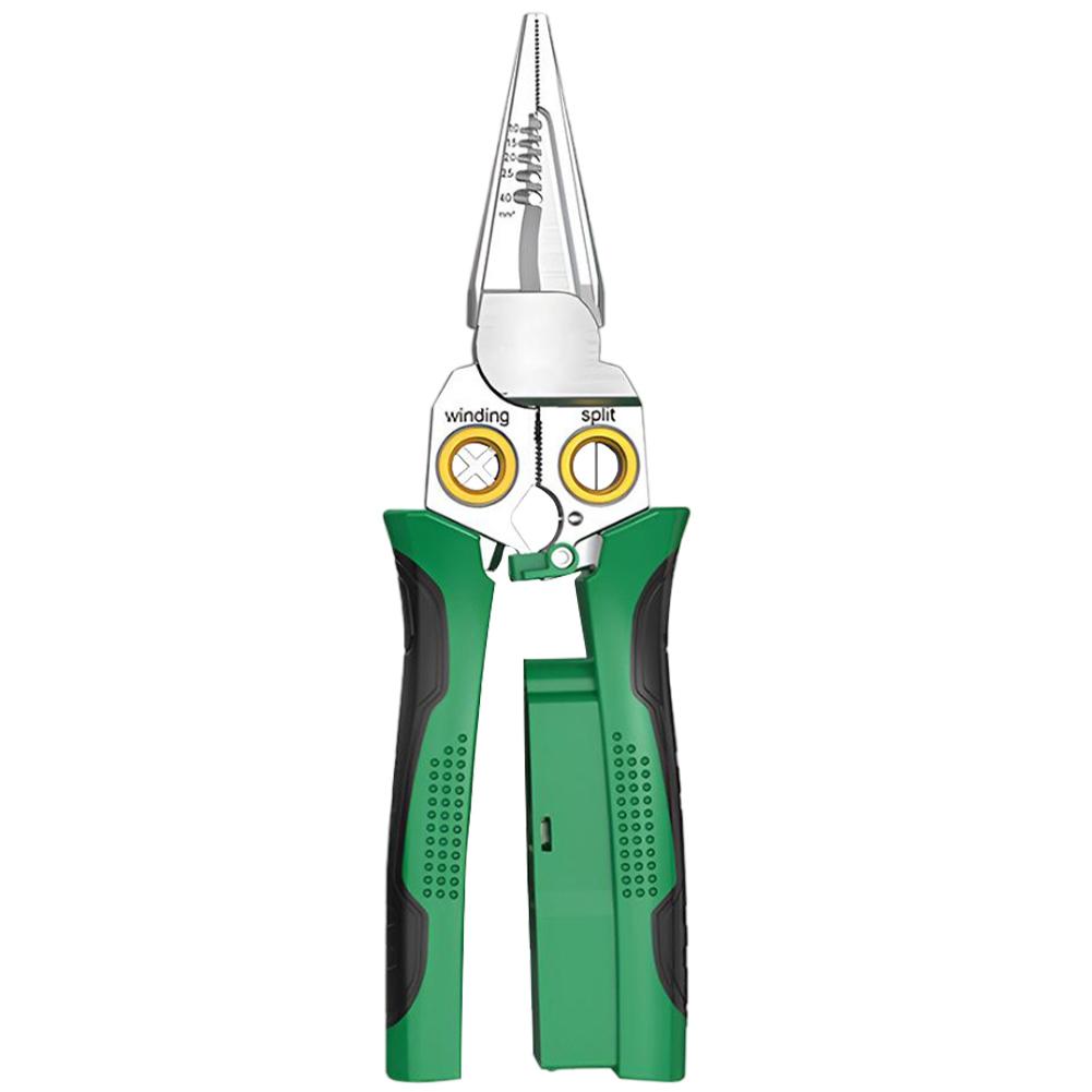 8-In-1/7-In-1 Wire Stripping Pliers Multifunctional Needle-nose Pliers Crimper Cable Stripper Cutter with Electrical Measurement 8 in 1 зелёный