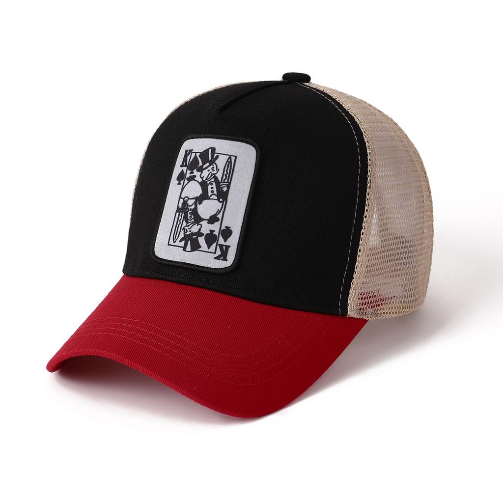 Poker Hat Men's and Women's Embroidered Cap Korean Fashion Street Hip Hop Baseball Cap Summer Outdoor Sun Hat Spot