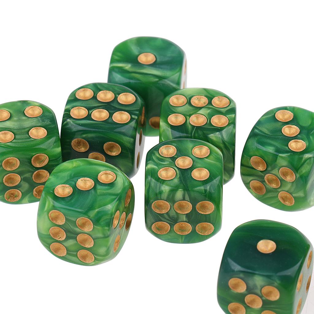 10 Dadi Poliedrici D6 Da 16 Mm In Acrilico - Blu Trasparente Per Giochi Di Ruolo, Dungeons And Dragons, RPG, D&D, MTG, Con Borsa Inclusa