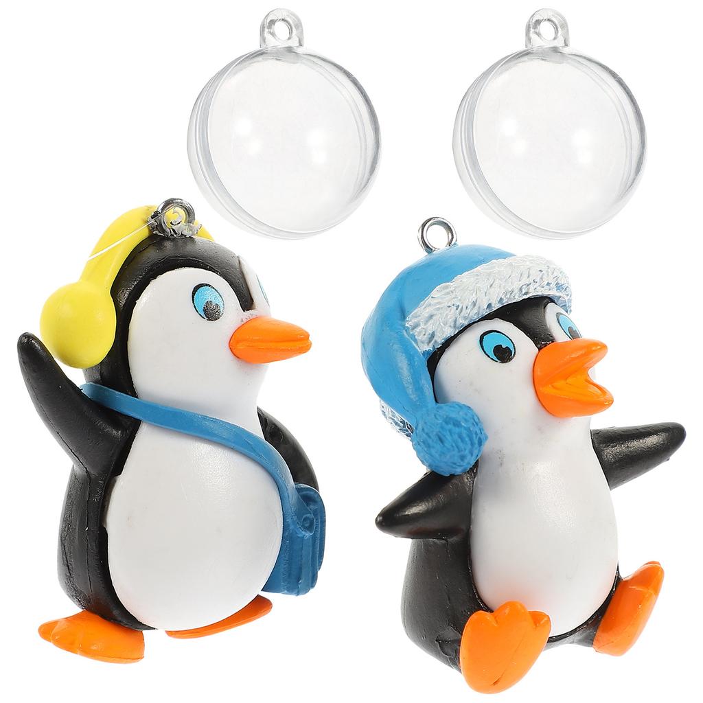 2 Stück Aquarium-Dekorationen Schwimmende Dekorationsfiguren Fischbehälter-Dekor Haushalt Niedliche Pinguin-Figur Fischbehälter