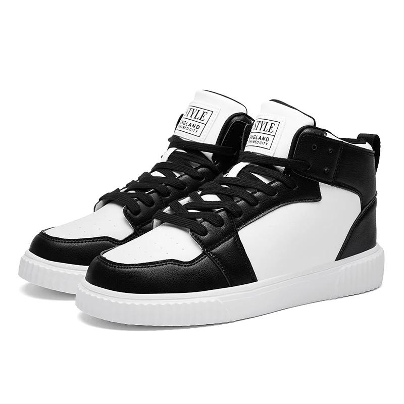 Fashion Spring Summer Fashion Red High-Top Shoes Couple Comfortable Pu Leather Casual Sneakers Man Flat Versatile Hip-Hop Shoes For Men