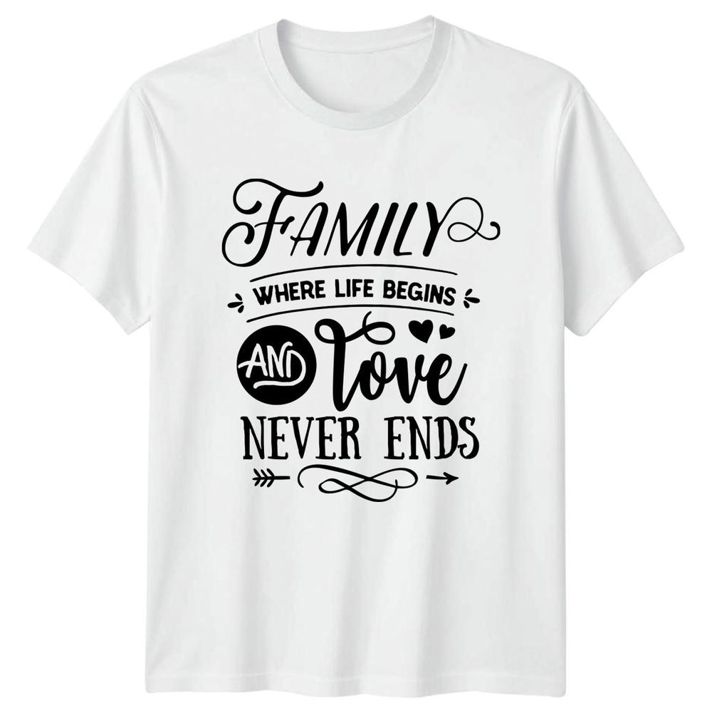 Family Where Life Begins And TShirt Typography Home Decor Family Quote S