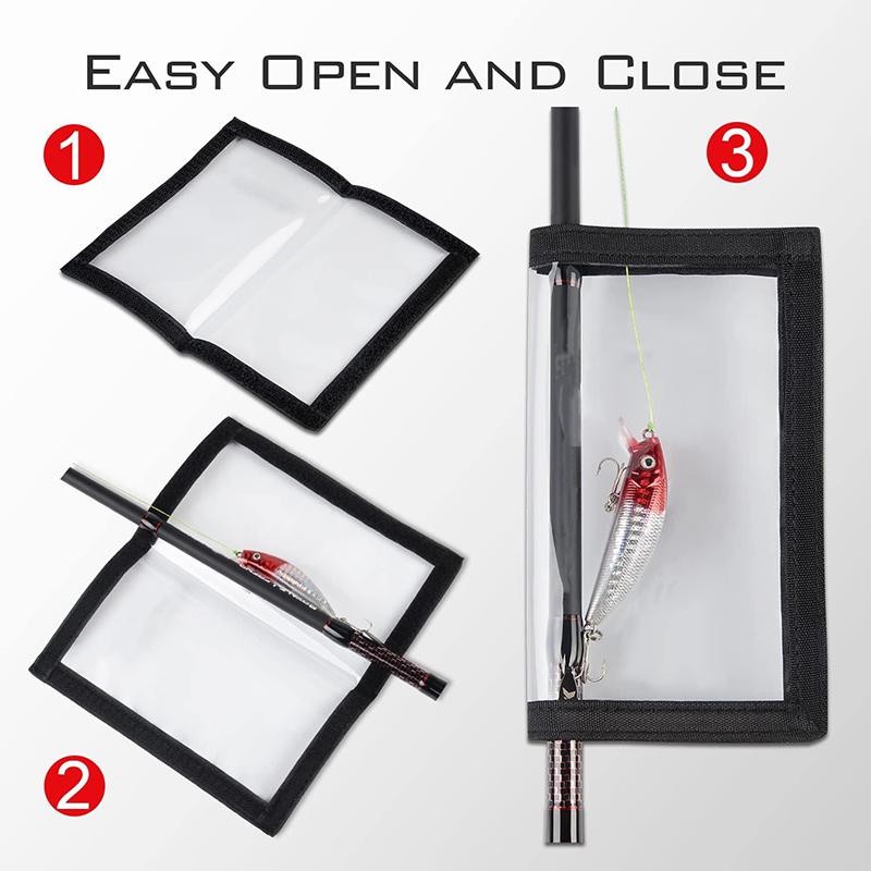 2Pcs Fishing Lure Wraps Covers Fastener Tape Fishing Bait Holder Durable Fishing Hook Covers Lure Wrap Protector Gear