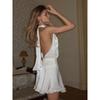 Women's Summer Halter Neck Sleeveless Backless Mini Dress Sexy Tie Waist Elegant Evening Party Cocktail Dress for Women